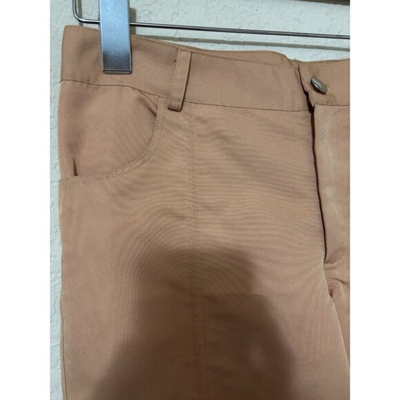Collina Strada Brown Golden Ruched Cropped Contemporary Pants Sz 30 Inches - Picture 3 of 7